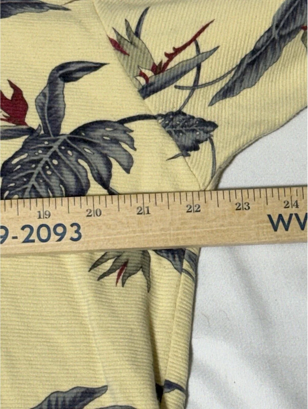 Vintage Cherokee Brand Golf Polo, Yellow, Floral, Size Medium